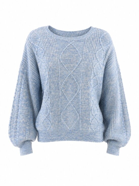 Sweaters - 🌷 2/15 Unknown Brand Light Blue Cable Knit Cropped Sweater Size M/L